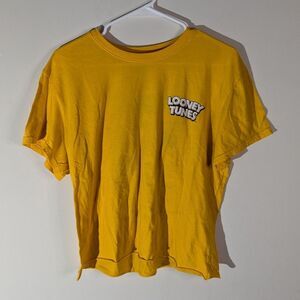 Looney Tunes Yellow Graphic Tee Tshirt Women's Size Large